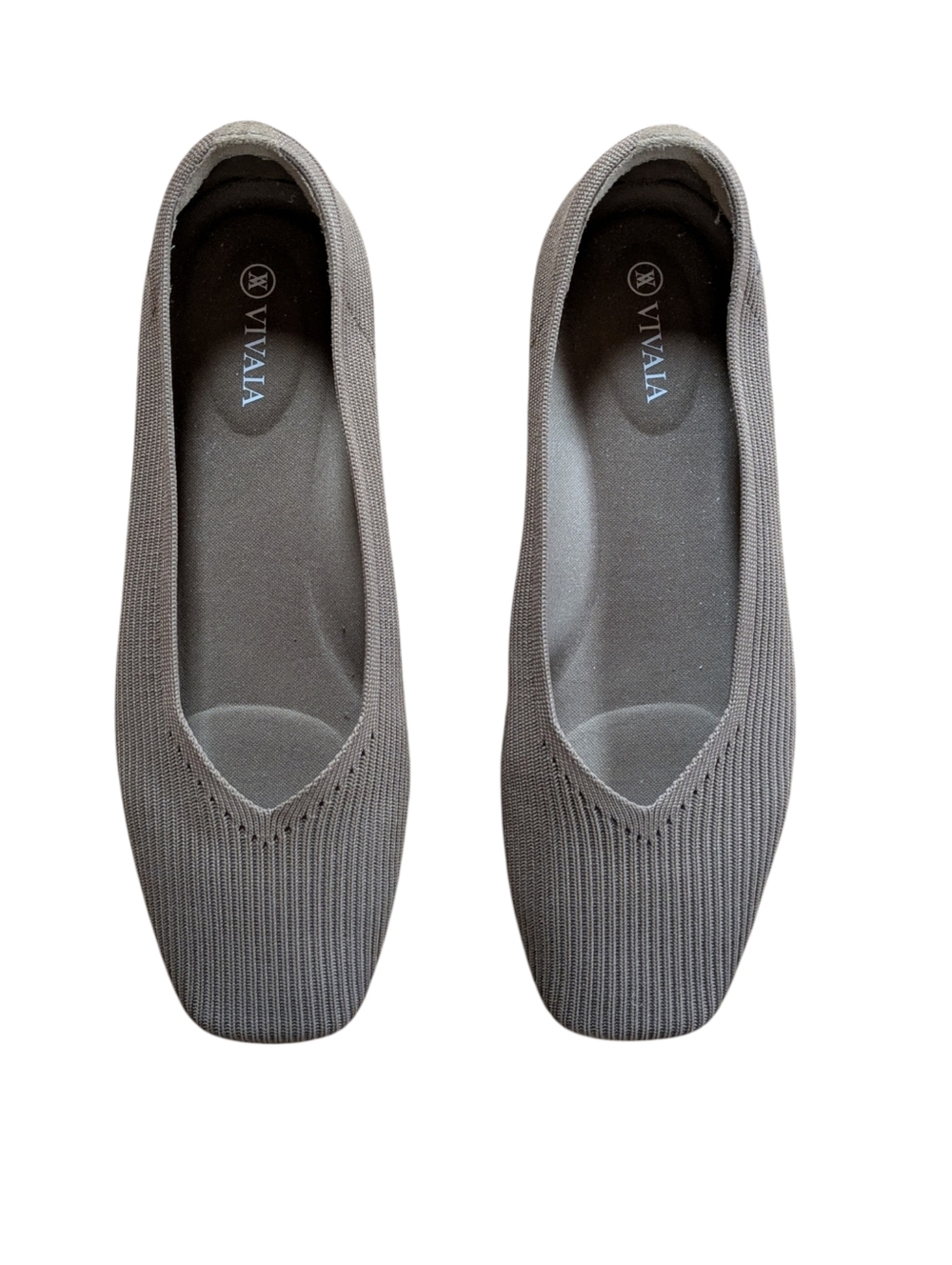 VIVAIA Margot Square Toe V-Cut Espresso Flats Size 40 - Picture 3 of 10